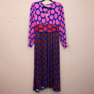 Boden Daphne jersey polka dot long sleeve midi dress NWT-6P